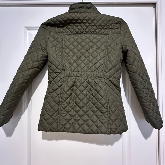 Girls Green Quilted Jacket Size 7/8 - Picture 3 of 4
